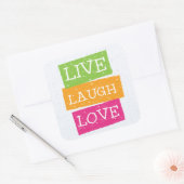 Live Laugh Love 2 Vierkante Sticker (Envelop)