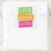 Live Laugh Love 2 Vierkante Sticker (Tas)