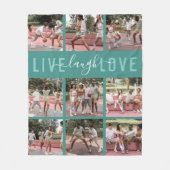 Live Laugh Love 9 Photo Collage Fleece Deken (Voorkant)