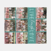 Live Laugh Love 9 Photo Collage Fleece Deken (Voorkant (Horizontaal))