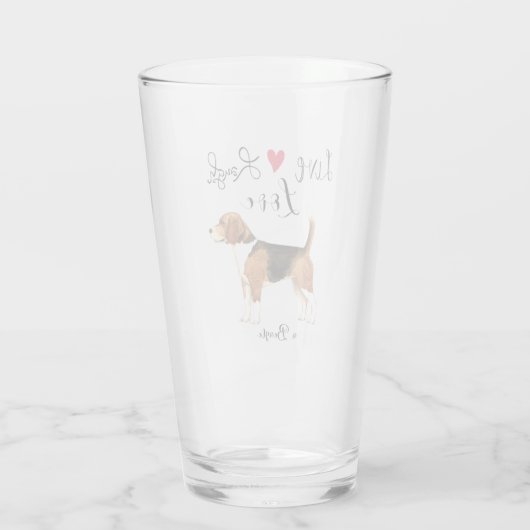 Live Laugh Love a Beagle Glass Glas (Achterkant)