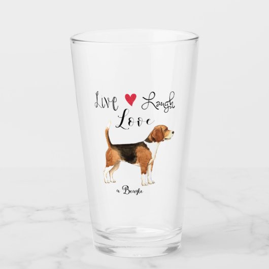 Live Laugh Love a Beagle Glass Glas (Voorkant)