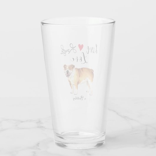 Live Laugh Love a Bulldog Glas (Achterkant)