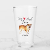Live Laugh Love a Bulldog Glas (Voorkant)
