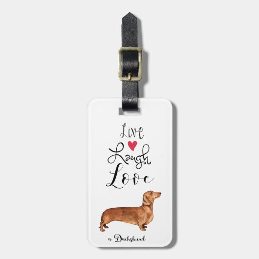 Live Laugh Love a Dachshund Bagagelabel (Voorkant verticaal)