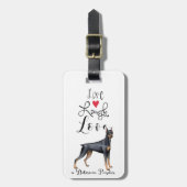 Live Laugh Love a Doberman Pinscher Bagagelabel (Voorkant verticaal)