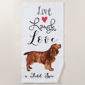 Live Laugh Love a Field Spaniel Beach Towel Strandlaken (Voorkant)