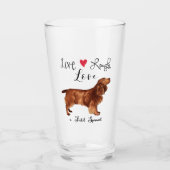 Live Laugh Love a Field Spaniel Glass Glas (Voorkant)