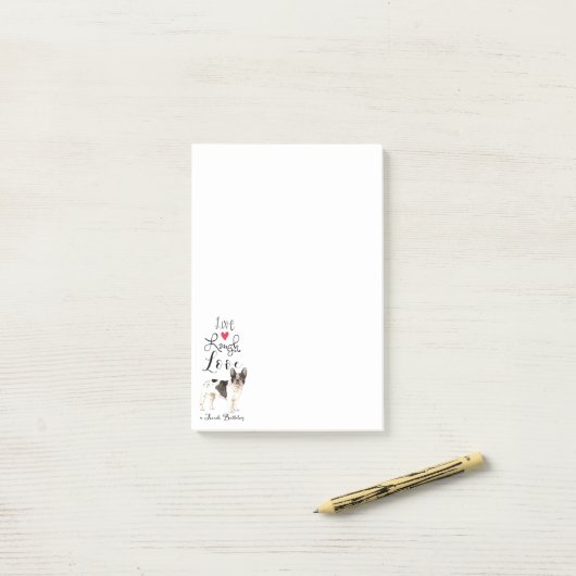 Live Laugh Love a French Bulldog Post-it® Notes (Op bureau)