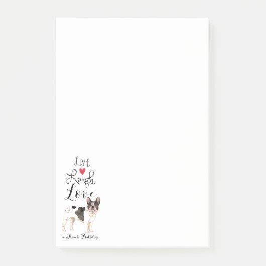 Live Laugh Love a French Bulldog Post-it® Notes (Voorkant)