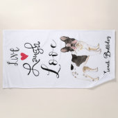 Live Laugh Love a French Bulldog Strandlaken (Voorkant)