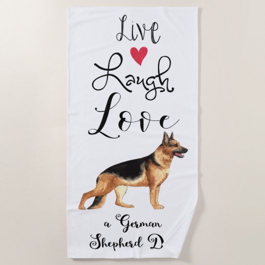 Live Laugh Love a German Shepherd Strandlaken (Voorkant)