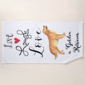 Live Laugh Love a Golden Retriever Beach Towel Strandlaken (Voorkant)