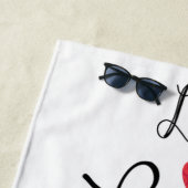 Live Laugh Love a Golden Retriever Beach Towel Strandlaken (In situ)