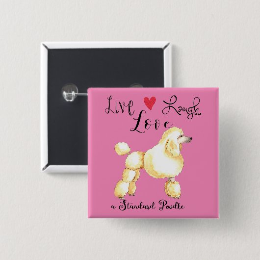 Live Laugh Love a Golden Retriever Button (Voorkant /achterkant)