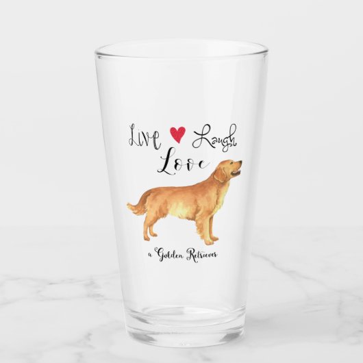 Live Laugh Love a Golden Retriever Glass Glas (Voorkant)