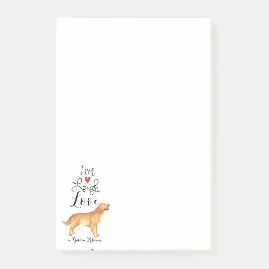 Live Laugh Love a Golden Retriever Post-it Notes (Voorkant)