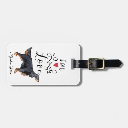 Live Laugh Love a Gordon Setter Bagagelabel (Voorkant horizontaal)