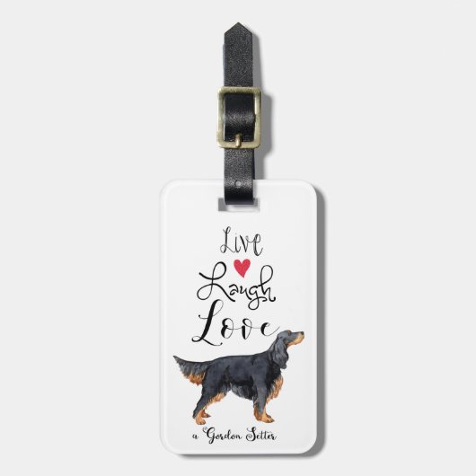 Live Laugh Love a Gordon Setter Bagagelabel (Voorkant verticaal)