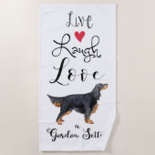 Live Laugh Love a Gordon Setter Beach Towel Strandlaken (Voorkant)