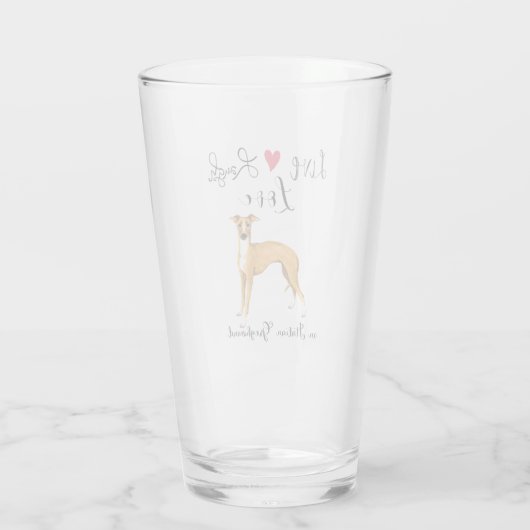Live Laugh Love a Italy Greyhound Glass Glas (Achterkant)