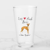 Live Laugh Love a Italy Greyhound Glass Glas (Voorkant)