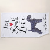 Live Laugh Love a Kerry Blue Terrier Strandlaken (Voorkant)