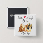 Live Laugh Love a Lhasa Apso Button (Voorkant /achterkant)
