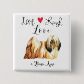 Live Laugh Love a Lhasa Apso Button (Voorkant)