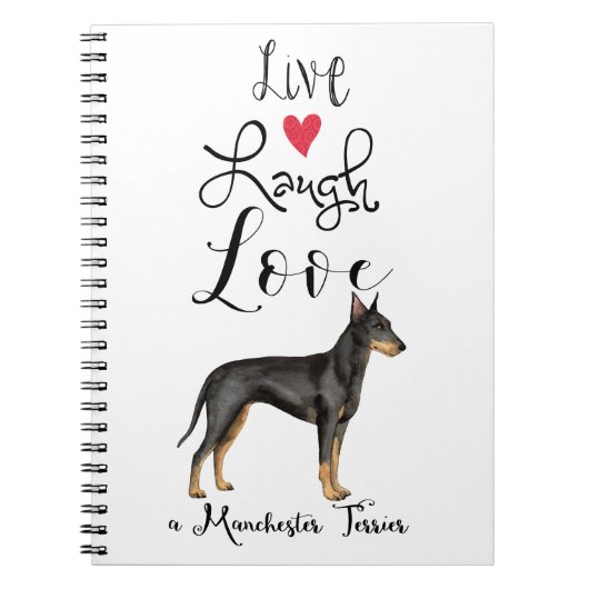 Live Laugh Love a Manchester Terrier Notitieboek (Voorkant)