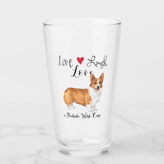 Live Laugh Love a Pembroke Welsh Corgi Glas (Voorkant)