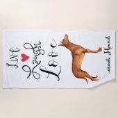 Live Laugh Love a Pharaoh Hound Beach Towel Strandlaken (Voorkant)