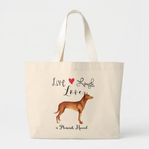 Live Laugh Love a Pharaoh Hound Large Canvas tas