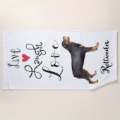 Live Laugh Love a Rottweiler Strandlaken (Voorkant)