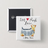 Live Laugh Love a Silky Terrier Button (Voorkant /achterkant)