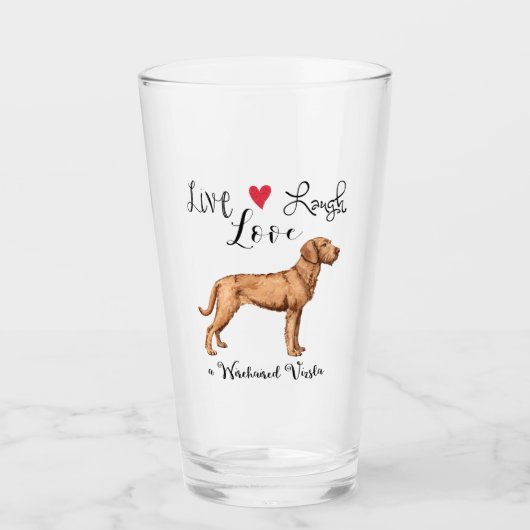 Live Laugh Love a Wirehaired Vizsla Glas (Voorkant)