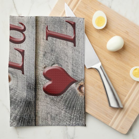 Live Laugh Love aan de zijkant van een schuur Theedoek (Quarter Fold)