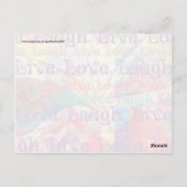 Live Laugh Love Abstract Textured Pset Pattern Briefkaart (Achterkant)