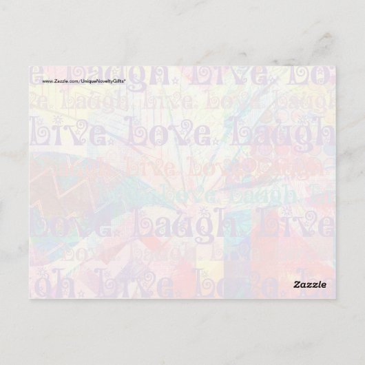 Live Laugh Love Abstract Textured Pset Pattern Briefkaart (Achterkant)