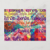 Live Laugh Love Abstract Textured Pset Pattern Briefkaart (Voorkant)