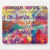 Live Laugh Love Abstract Textured Pset Pattern Muismat (Voorkant)