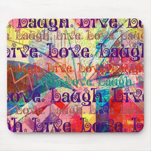 Live Laugh Love Abstract Textured Pset Pattern Muismat (Voorkant)