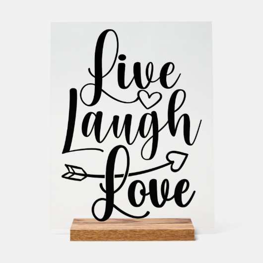 Live Laugh Love Acryl Bord (Voorkant)
