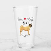 Live Laugh Love an Akita Glas (Voorkant)