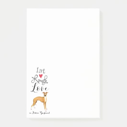 Live Laugh Love an Italy Greyhound Post-it Notes (Voorkant)