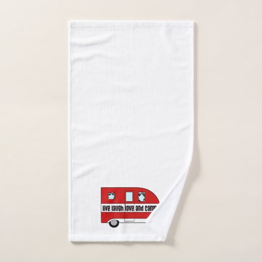 "Live, Laugh, Love and Camp" Camper Hand Towel Bad Handdoek (Handdoek)