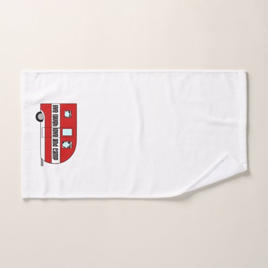 "Live, Laugh, Love and Camp" Camper Hand Towel Bad Handdoek (Handdoek)