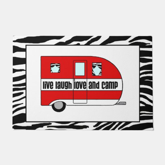 "Live, Laugh, Love and Camp" Deurmat (Voorkant)