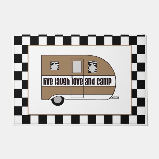 "Live, Laugh, Love and Camp" Doormat Deurmat (Voorkant)