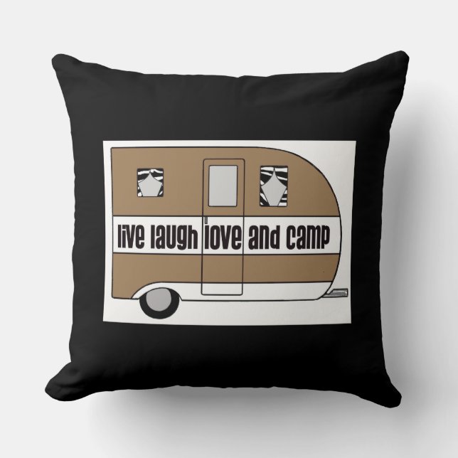 "Live, Laugh, Love and Camp" Kussen (Voorkant)
